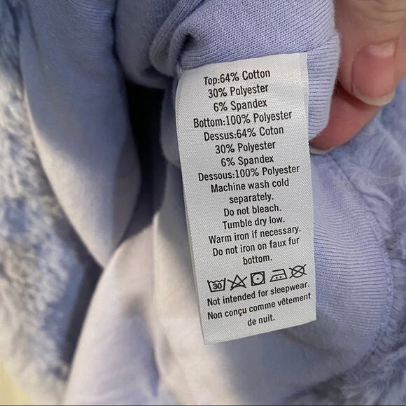 Janie & Jack fancy Dress Girls Size 5 Faux Fur Trim Periwinkle Blue Ponte - Picture 5 of 7